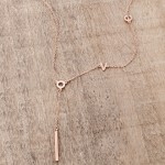 Love Lariat Stainless Steel Rose Gold Minimal Necklace